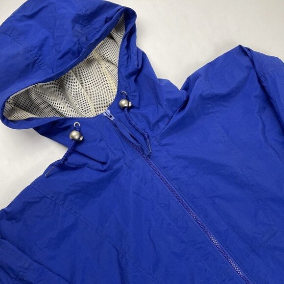 Members Only Hooded Windbreaker Jacket Men’s L Vented Mesh Lined Full Zip Blue - Picture 1 of 12